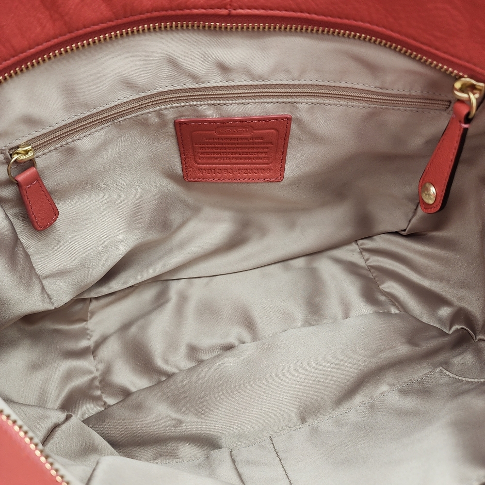 Coach Ashley F23308 Tearose Coral Leather Tote Shoulder Bag Medium - Picture 13 of 16